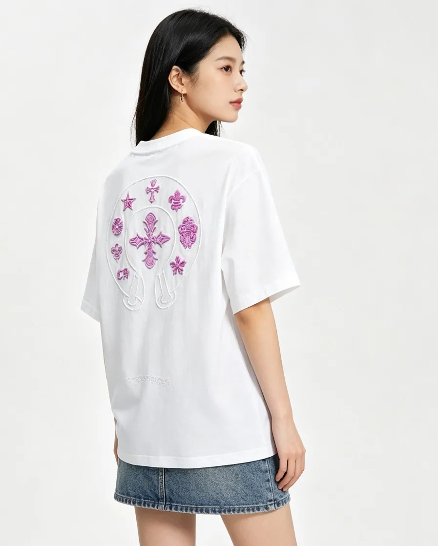 Louis Vuitton/Louis Vuitton warm Color Change embroidered logo short sleeves